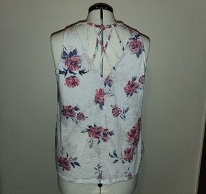 Floral Sleeveless Top with Crisscross Back